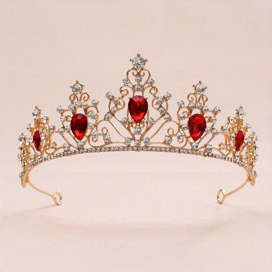 Baroque Style Crystal Rhinestone Crown Head Jewelry