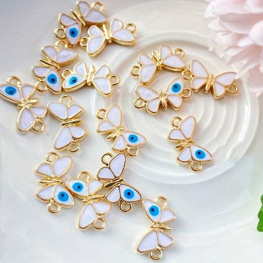 5pcs Devil's Eye & Butterfly Oil Alloy Pendants Bracelet Necklace Earrings