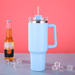 40oz Stainless Steel Double Wall Water Tumbler with Lid & Handle