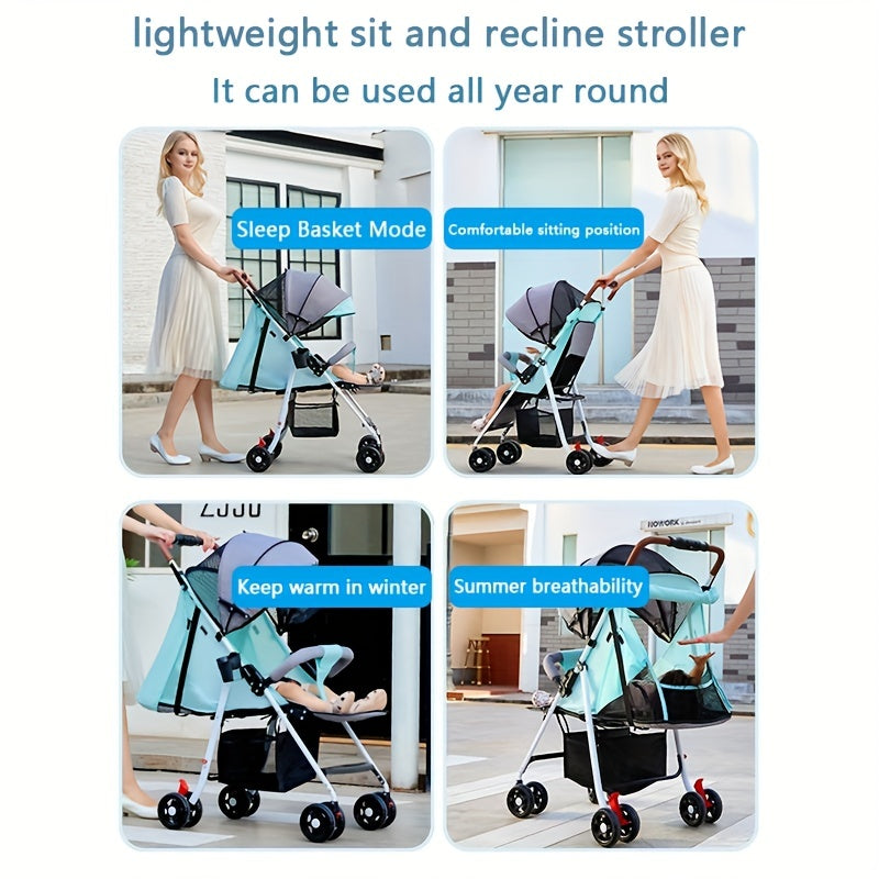 Foldable Baby Stroller Sit & Lie Down One Button Pick Up