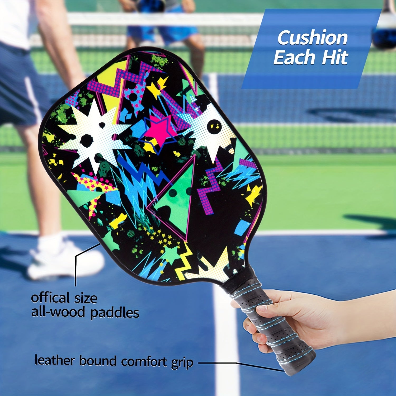 Fiberglass Pickleball Racket w/ Cushioning & Polypropylene Core - 11.99 cm Grip