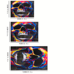 Halloween Skeleton Head Floor Mat Colorful Anti-Slip Carpet
