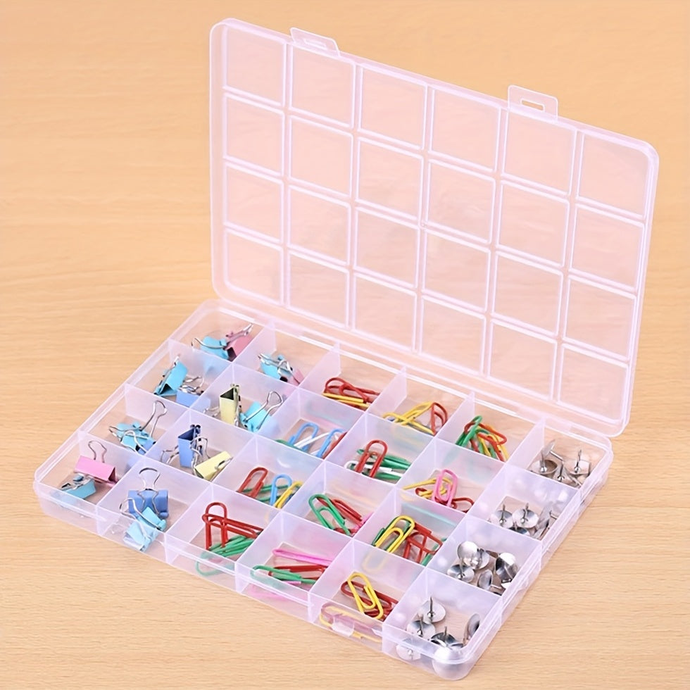 Rectangle Plastic Jewelry Box 28 Grids Compartment Storage Organizer