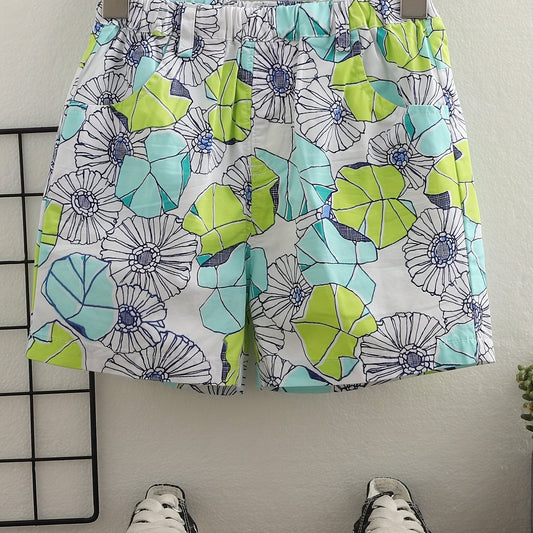 Baby Boys Flowers Pattern Shorts for Summer