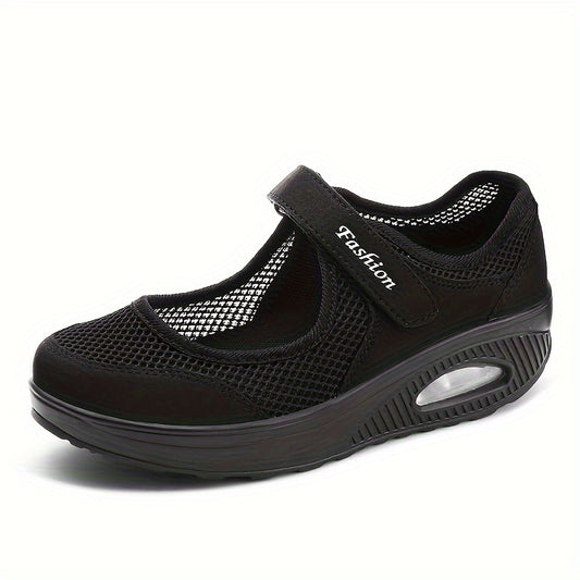 Women's Hook & Loop Fastener Backless Walking Shoes Breathable Sneakers