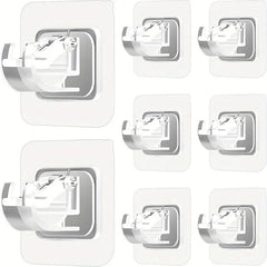 8pcs Adhesive Curtain Rod Brackets - No Drilling Rod Holder Hooks