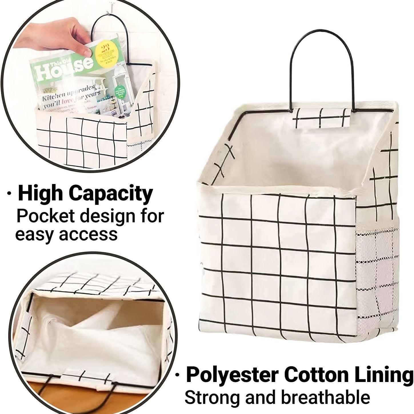 Double Sided Hanging Storage Bag Organizer for Bedroom Bathroom