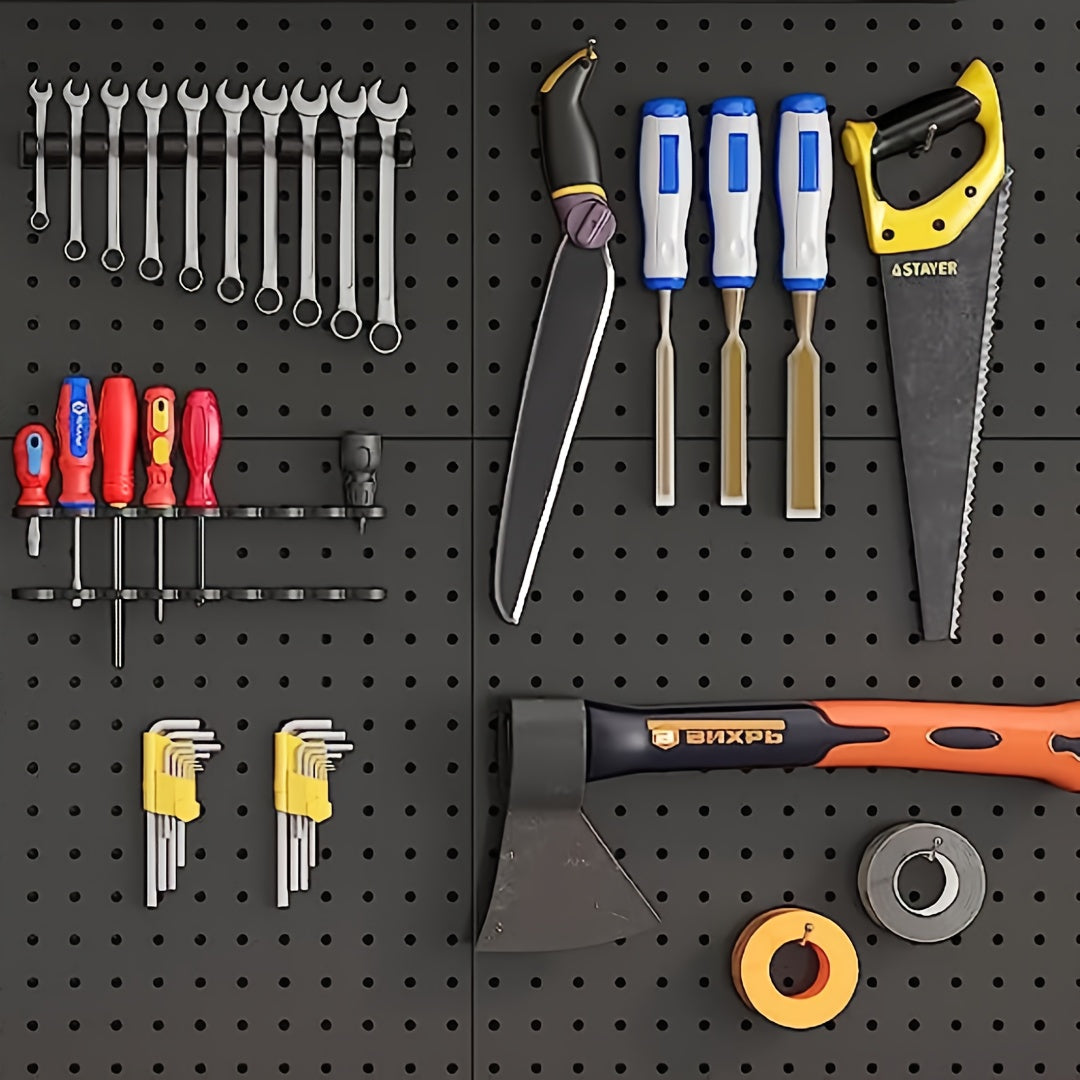Metal Pegboard w/ 1in Hole Spacing & Screws for Garage Wall Storage