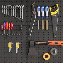 Metal Pegboard w/ 1in Hole Spacing & Screws for Garage Wall Storage
