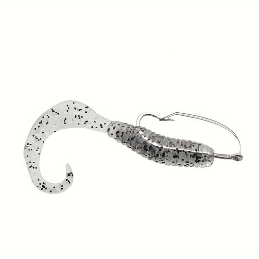 10pcs Weedless Fishing Hooks Carbon Steel Single Hook Soft Worm Bait