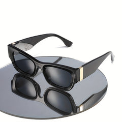 Square Frame Sunglasses Wide Temple Polarized Glasses