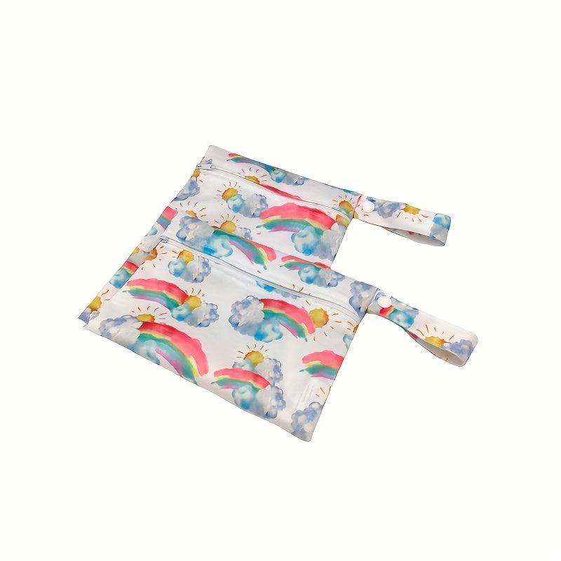 Rainbow Print Waterproof Diaper Bag Set