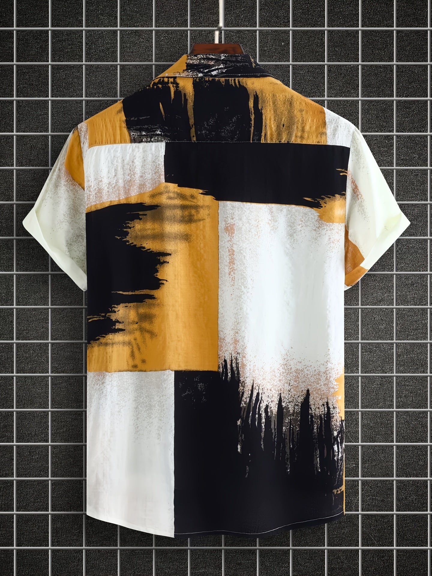 Men's Casual Cotton Contrast Short Sleeve Shirt for Summer Beach Vacation