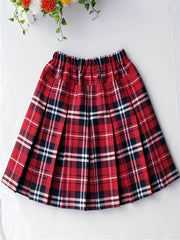 Girls Pleated Plaid Skirt School Uniform Short Skirt