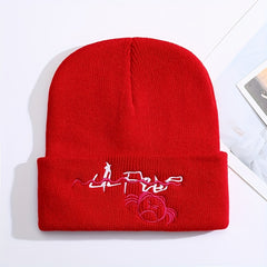 Cartoon Embroidery Knitted Hat Warm Pullover Hip Hop Cold H