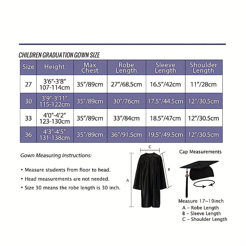 Preschool Graduation Cap Gown Set with Stole Tassel