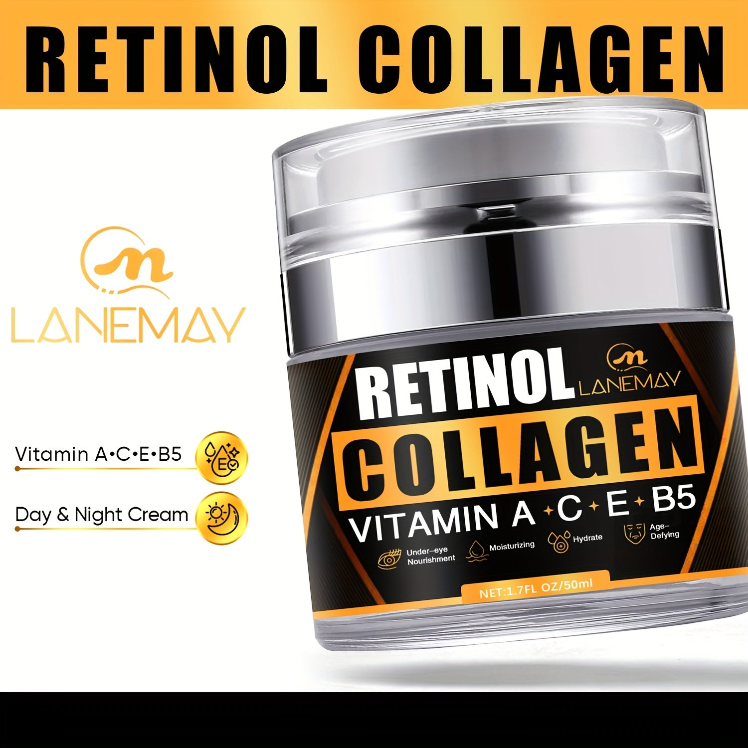 Collagen & Retinol Cream Face Moisturizer with Hyaluronic Acid