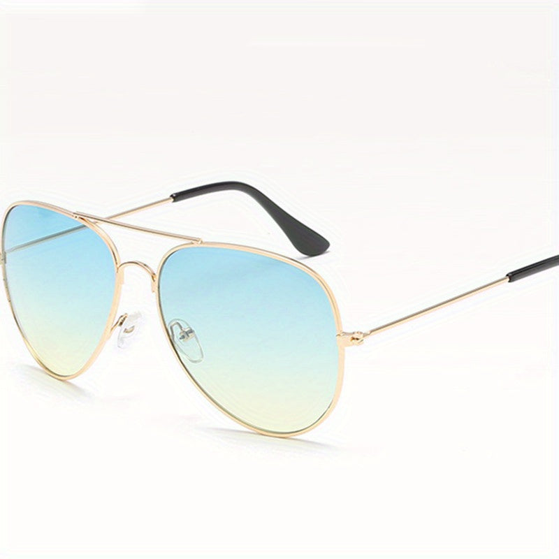 Men's Vintage Metal Frame Sunglasses with Glasses Case