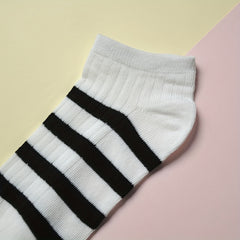 5 Pairs Striped Ankle Socks Soft & Lightweight Women's Stockings
