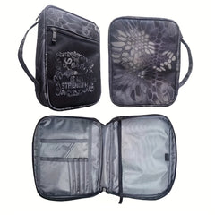 Bible Cover Carrying Case with Handle and Zippered Pocket