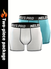 2pcs Men's Compression Shorts With Pocket Quick Dry High Stretch Base Layer