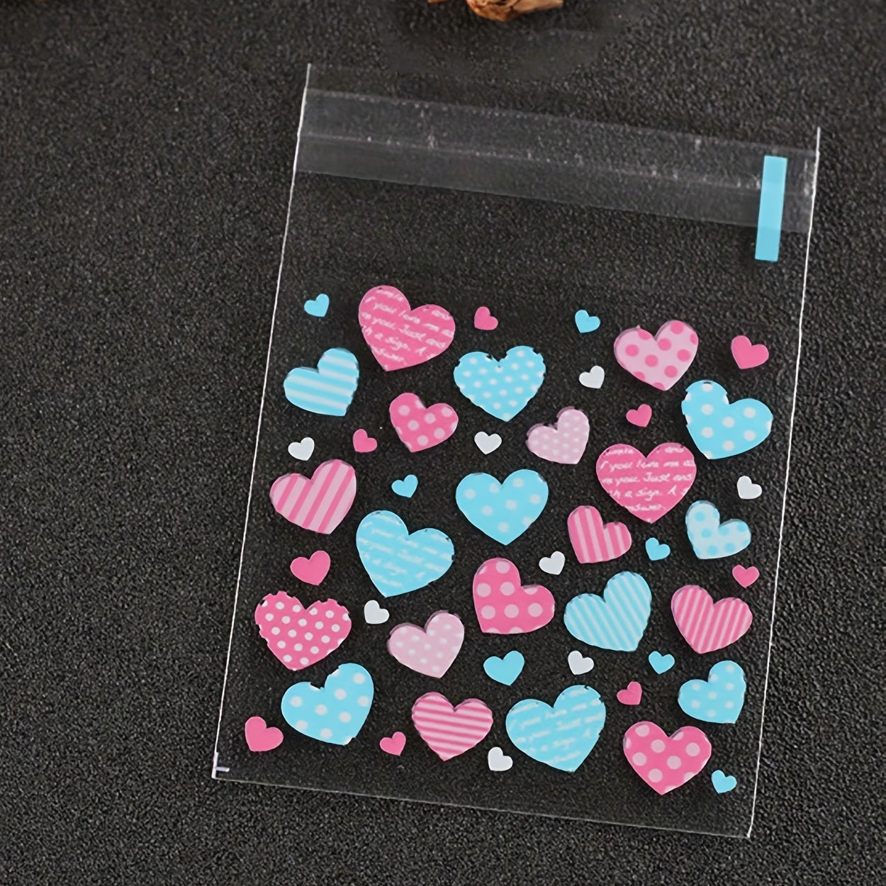 100pcs Heart Print Candy Packing Pocket