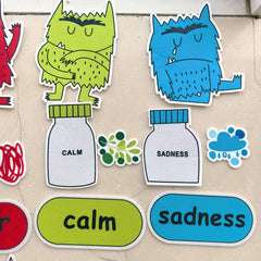 Emotion Monster Picture Book Apron Puppet Felt Story