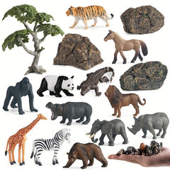 PVC Wildlife Playset with Realistic Animal Figurines