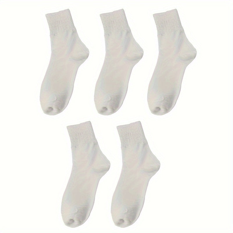 5 Pairs Soft Mid Tube Socks Women's Stockings