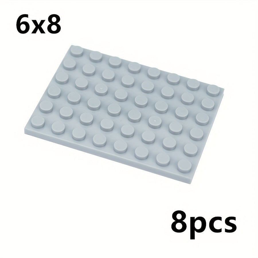 8pcs Building Blocks Thin Figures Bricks 6x8 Dots Educational