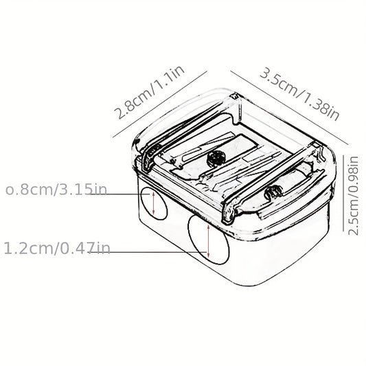 Double Holes Cosmetic Pencil Sharpener Stainless Steel Blades Plastic Cover