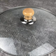 Wood Pot Lid Knob Stainless Steel Base Anti Scalding Button