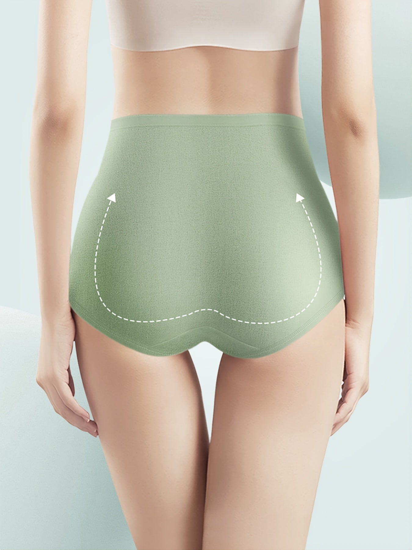 4pcs Seamless High Waist Briefs Stretchy Intimates Panties Women's Lingerie