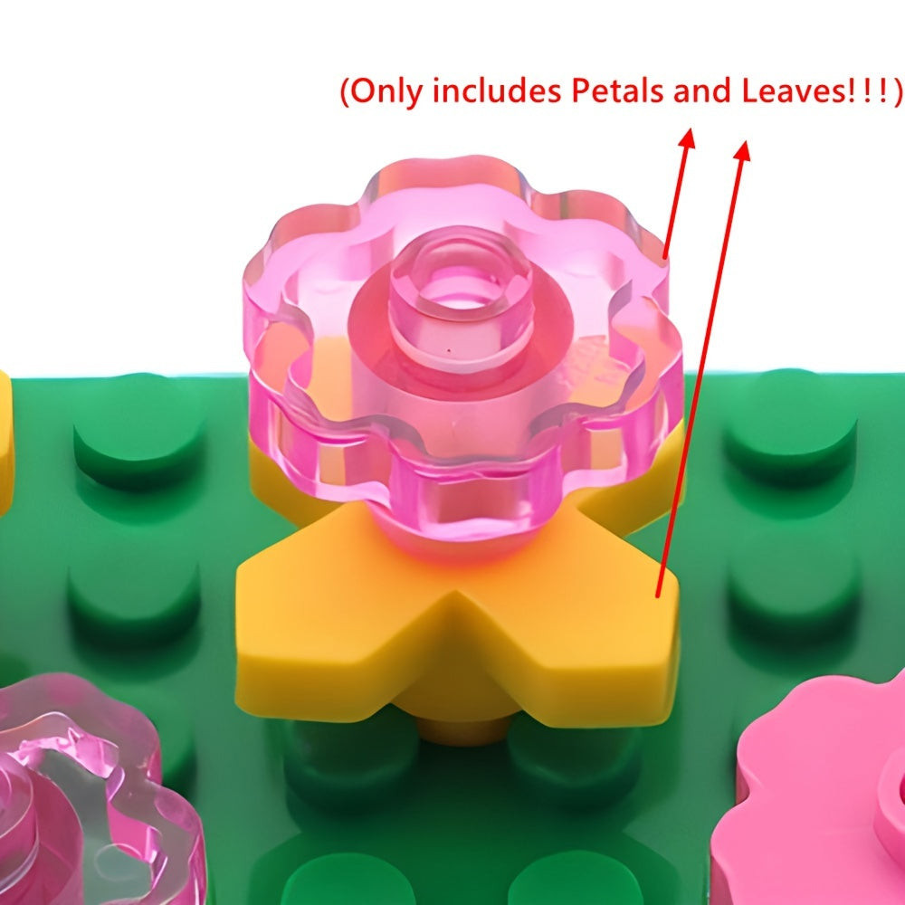 20pcs Mini Building Block Set DIY Flower & Clover Scene Kit Mixed Colors