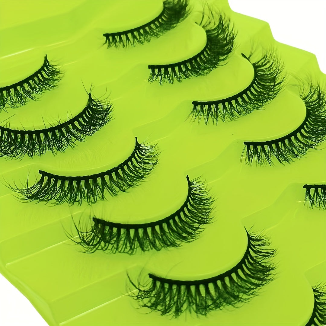 7 Pairs 8D Wispy Mink Lashes for Long Voluminous Look