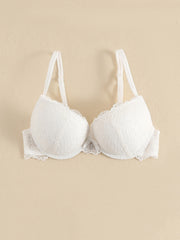 Flower Lace Bra Bow Push Up Lingerie