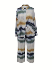 Women's Plus Tie Dye Shirt & Pants 2 Piece Set