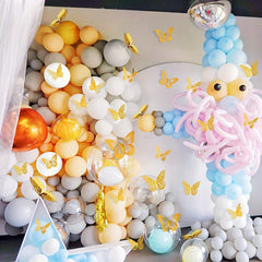 12pcs Golden Hollow Butterfly Cake Toppers for Birthday Wedding Theme Parties