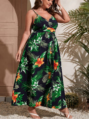  Tropical Print Maxi Cami Dress