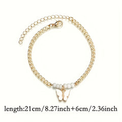 Beach Butterfly Acrylic Anklet Bracelet for Women