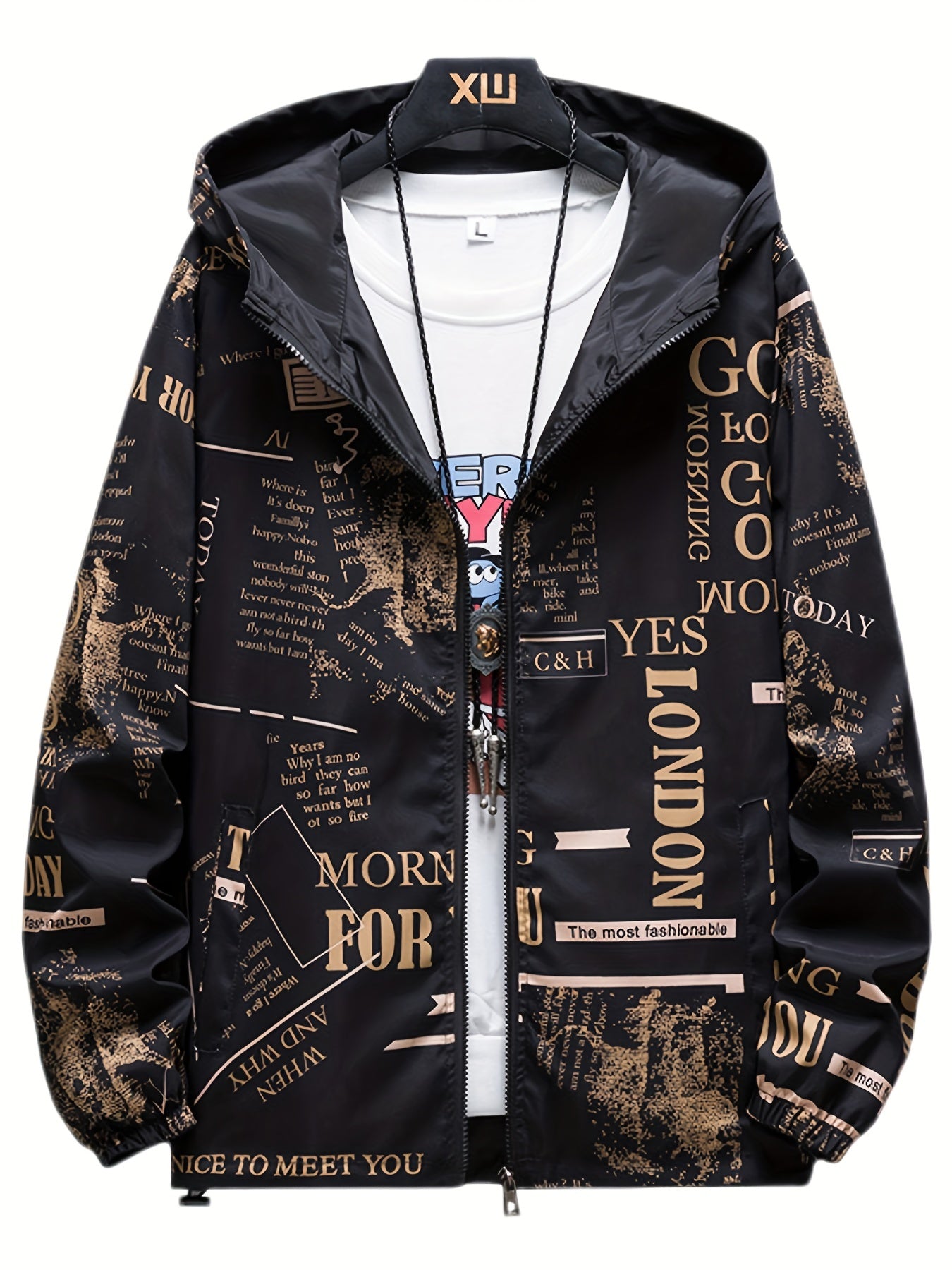 Spring Autumn Mens Casual Reversible Hoodie Jacket Men Clothes