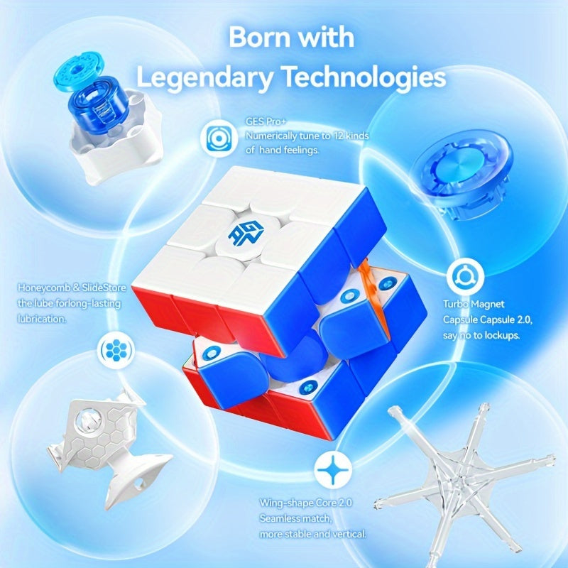 GanCube GAN356m E 3x3 Magnetic Speed Cube Stickerless Educational Puzzle Toy