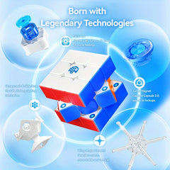 GanCube GAN356m E 3x3 Magnetic Speed Cube Stickerless Educational Puzzle Toy