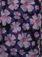 Boho Nightdress Women's Plus Floral Print Long Sleeve Round Neck Loose Sleep Dre