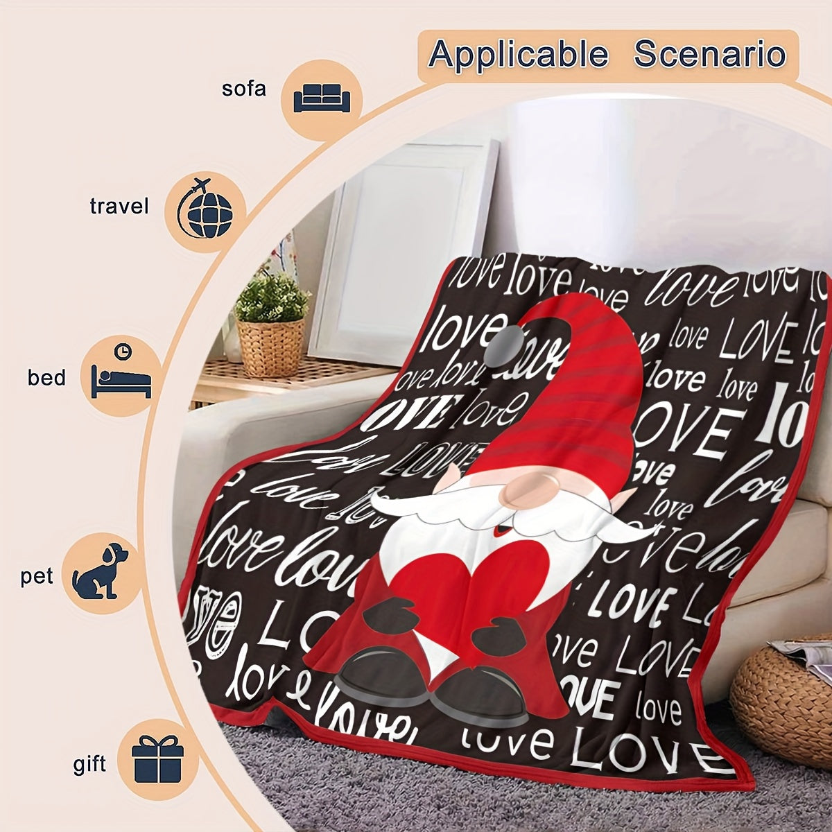 Digital Printing Soft Throw Blanket for Camping Holiday Gift