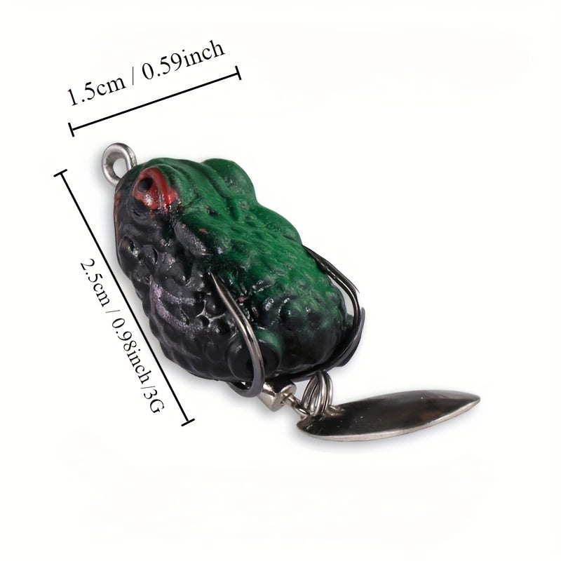 2 3g Bionic Frog Bait Blade Double Hook Artificial Fishing Lure