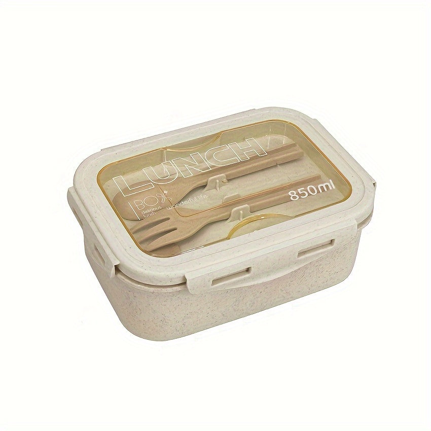 Classic Bento Lunch Box Set with Fork and Spoon for Lunch, Picnics, School, Work