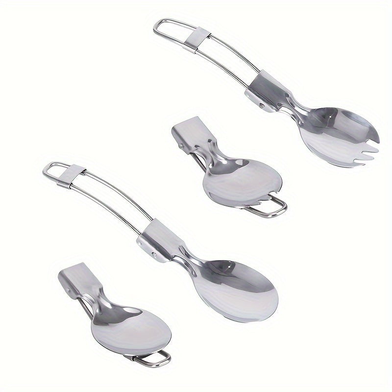 Folding Tableware Salad Spoon Fruit Fork Outdoor Portable Cutlery