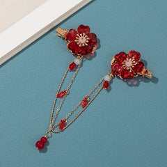 Cheongsam Flower Tassel Hair Ornament Antique Princess Pendant