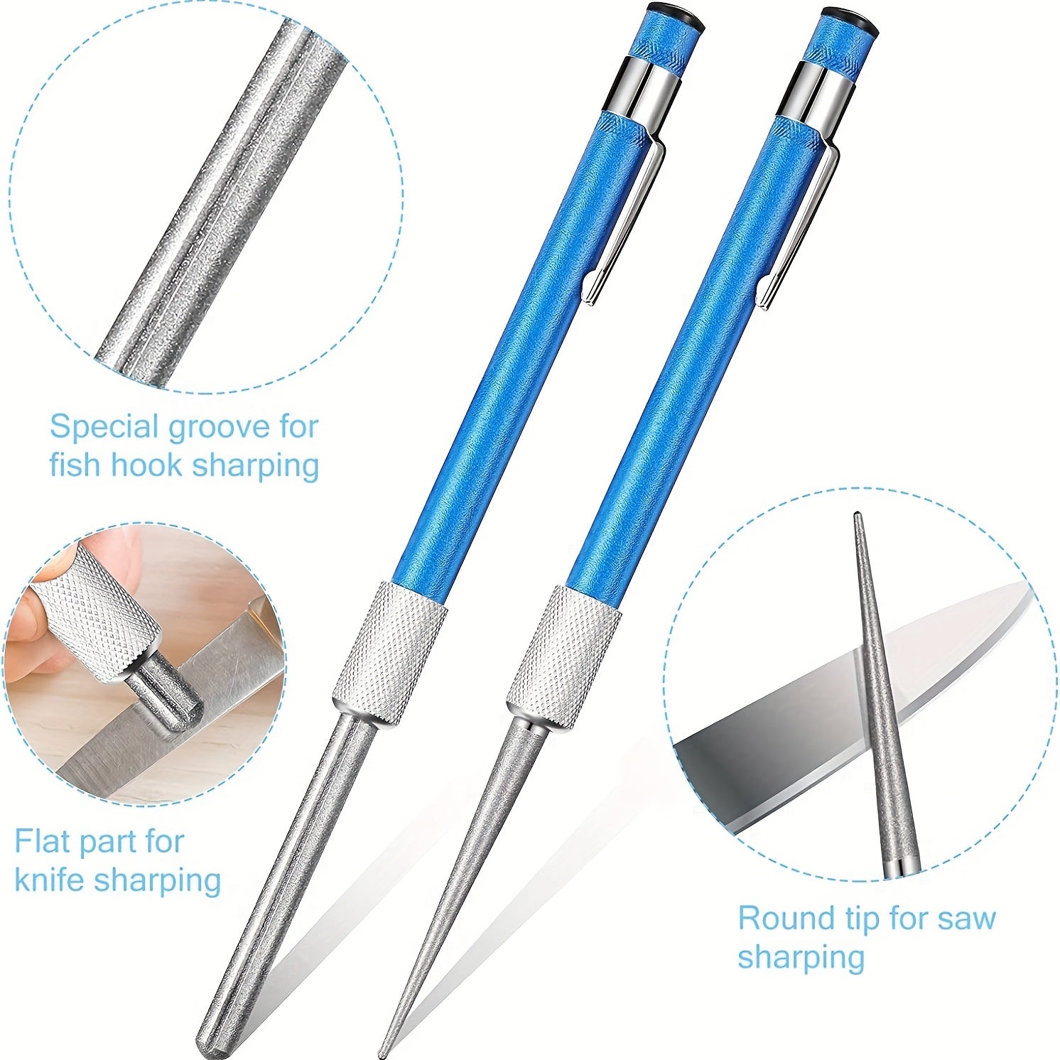 Portable Sharpener with Retractable Rod for Camping Hiking Fishing